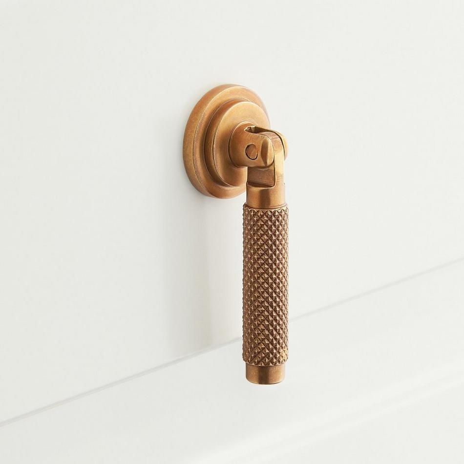 Arles Brass Knurled Drop Pull, , large image number 2