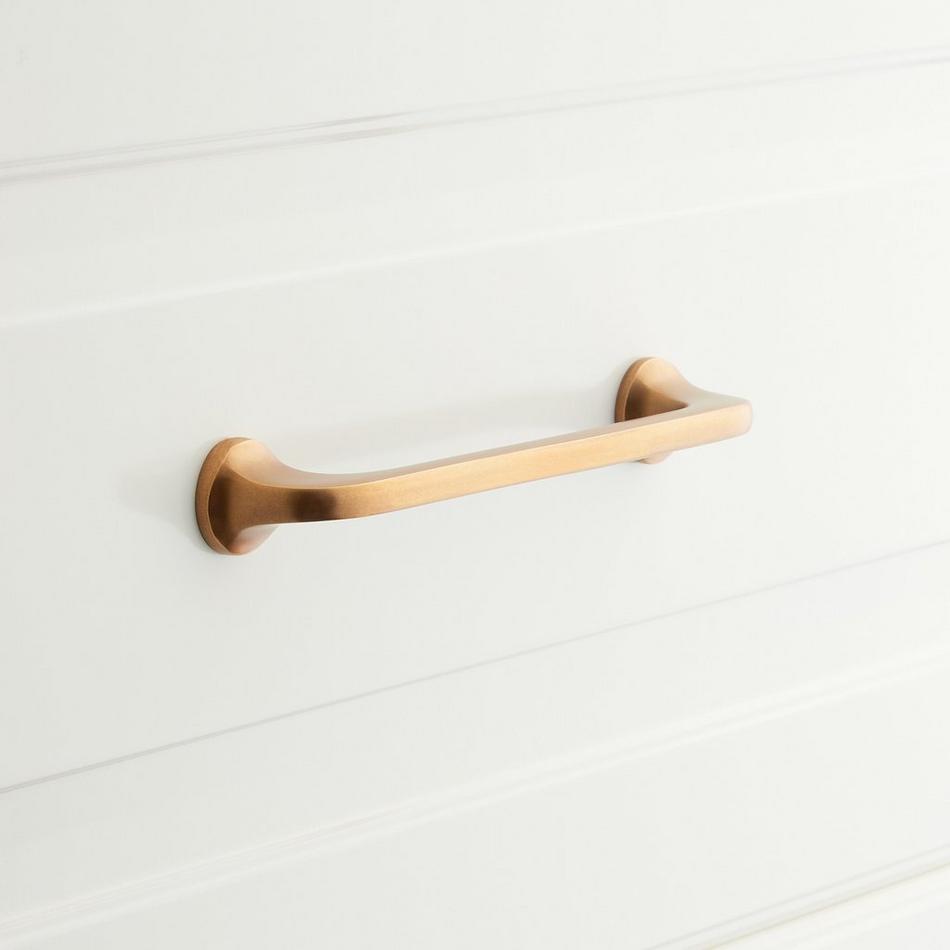6" Amarilla Solid Brass Cabinet Pull - Vintage Brass, , large image number 0