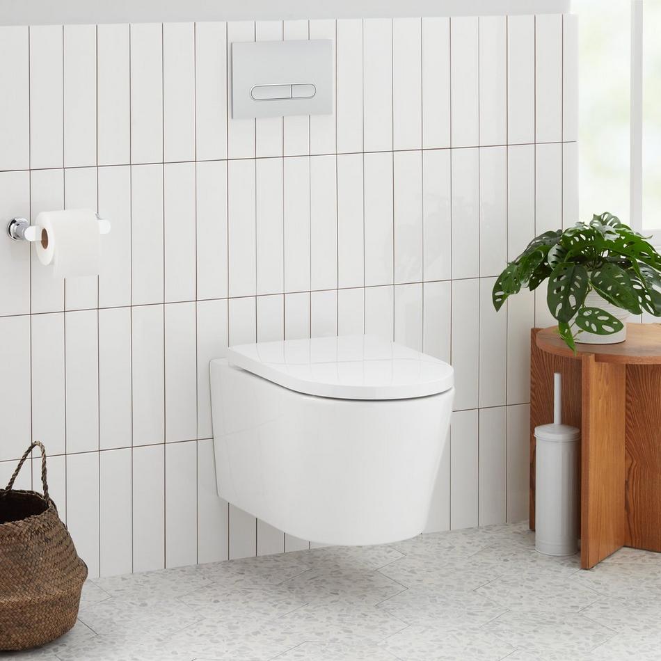 Signature Hardware 484128 Arnelle 1.6 GPF Dual Flush Wall Mounted Two Piece Elongated Toilet - Seat Included