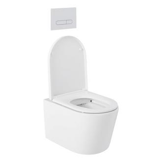 Arnelle Dual-Flush Wall-Mount Elongated Toilet with In-Wall Carrier ...