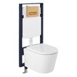 Arnelle Dual-Flush Wall-Mount Elongated Toilet with In-Wall Carrier - Brushed Gold Hardware, , large image number 3