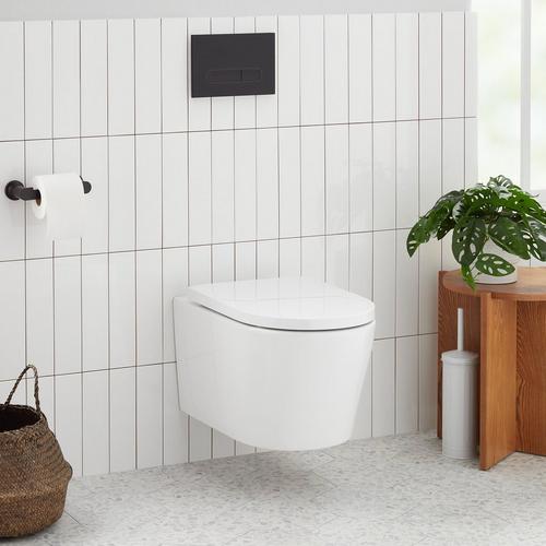Arnelle Dual-Flush Wall-Mount Elongated Toilet in Matte Black