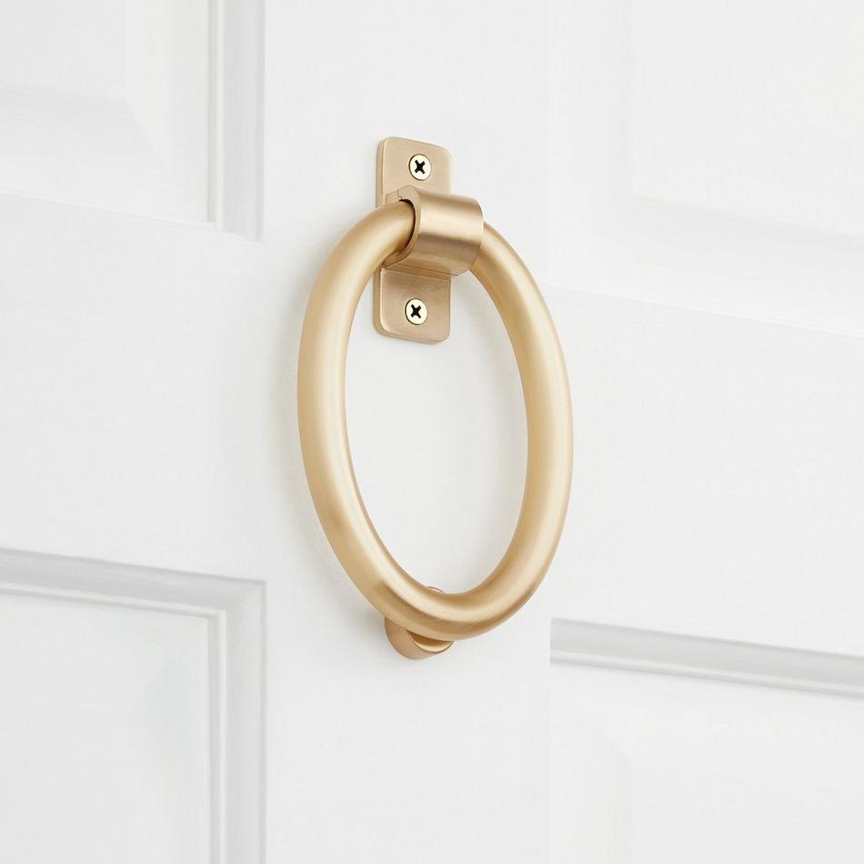 Oval-Shaped Brass Door Knocker, , large image number 2