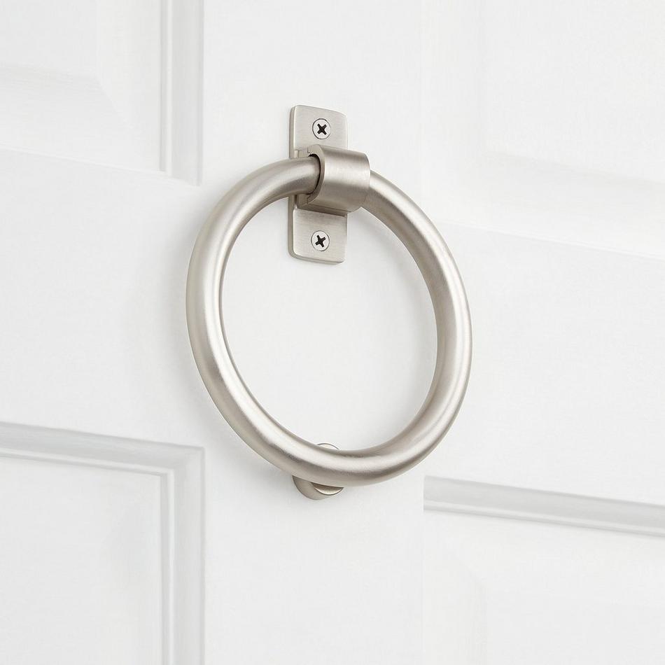Circle Ring Brass Door Knocker - Satin Nickel