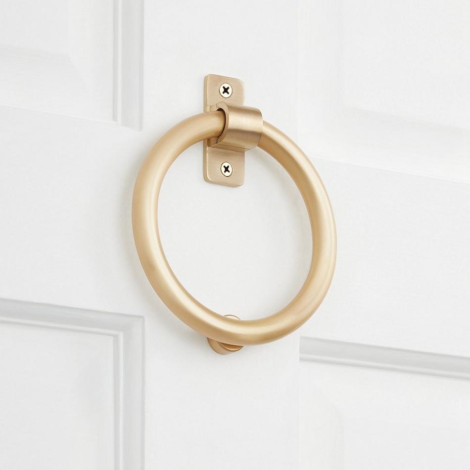 Circle Ring Brass Door Knocker, , large image number 1