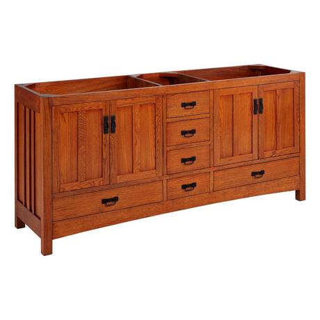 72" Maybeck Double Vanity - Tinted Oak - Vanity Cabinet Only
