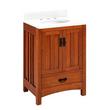 24" Maybeck Vanity - Tinted Oak with Undermount Sink - Feathered White Quartz Widespread, , large image number 0