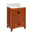 24" Maybeck Vanity Cabinet - Tinted Oak - Carrara Marble - Widespread - Rectangular Undermount Sink, , large image number 1