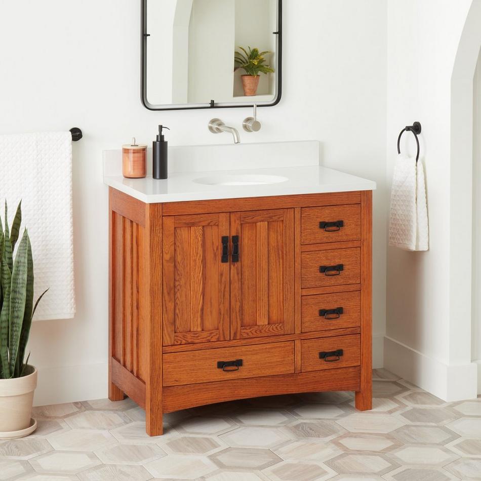 36" Maybeck Vanity With Undermount Sink - Tinted Oak, , large image number 1