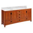 72" Maybeck Double Vanity - Tinted Oak with Undermount Sinks - Carrara Marble Widespread, , large image number 1