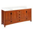 72" Maybeck Double Vanity - Tinted Oak with Undermount Sinks - Feathered White Quartz Widespread, , large image number 0