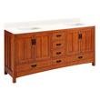 72" Maybeck Dbl Vanity - Tinted Oak with Rect Undermount Sinks - Arctic White Quartz No Faucet Holes, , large image number 1