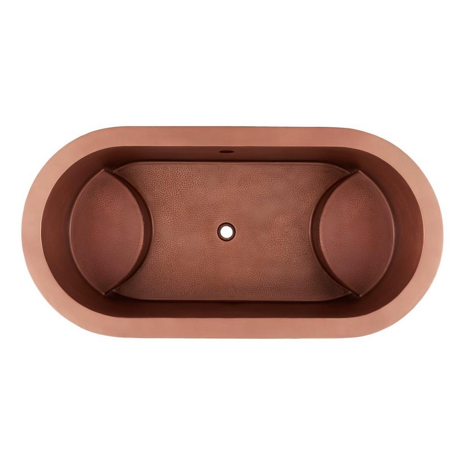 60" Raksha Double-Wall Copper Soaking Tub with Foam - Brushed Nickel Drain Kit, , large image number 4