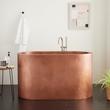 60" Raksha Double-Wall Copper Soaking Tub with Foam - Chrome Drain Kit, , large image number 0