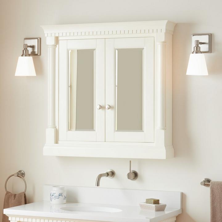 34" Claudia Medicine Cabinet in White for installing a surface mount medicine cabinet
