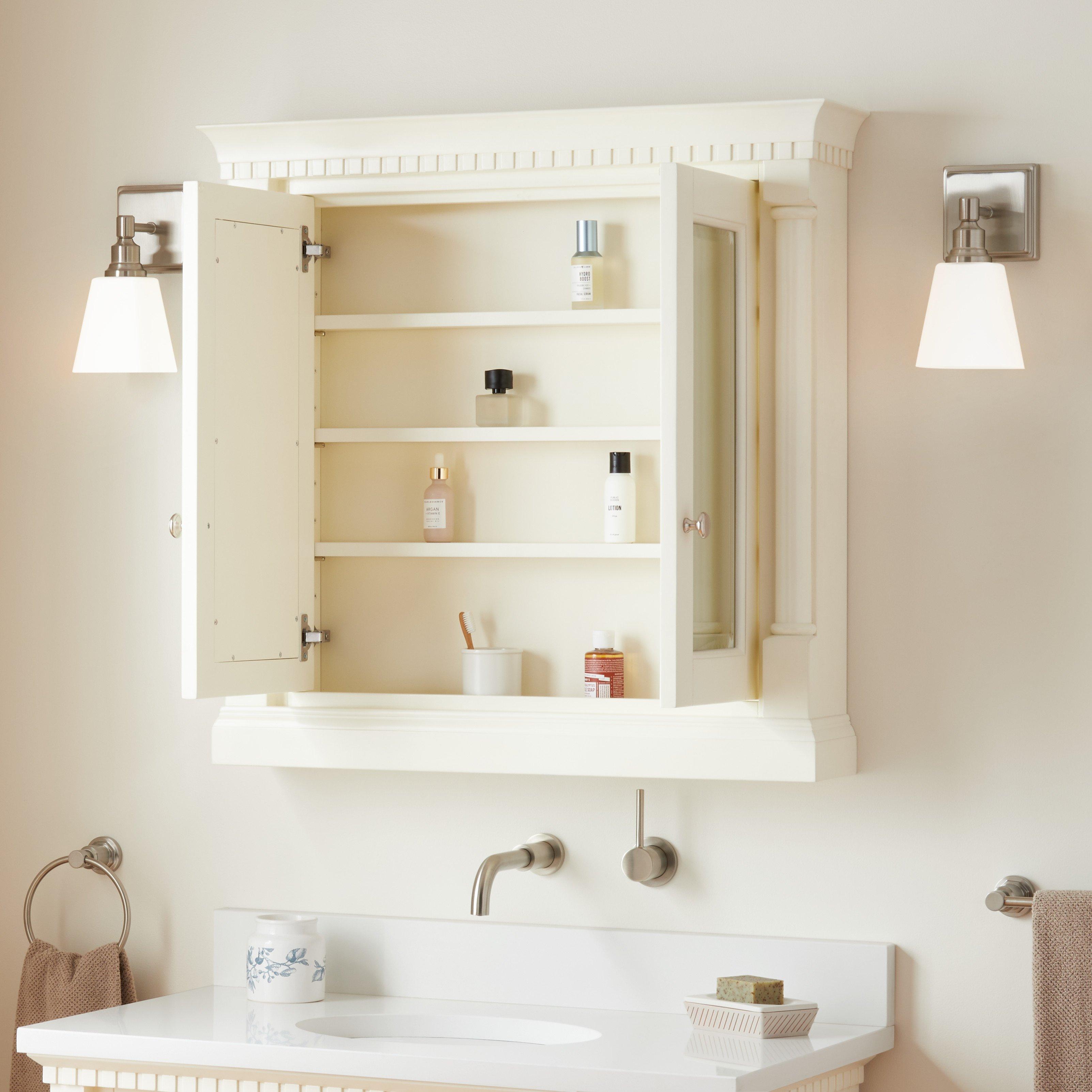 White medicine cabinet store without mirror