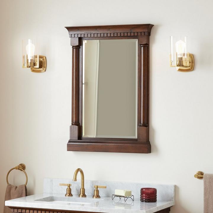 Claudia Vanity Mirror in Antique Coffee