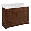 48" Claudia Vanity - Antique Coffee with Rectangular Undermount Sink - Carrara Marble Widespread, , large image number 1
