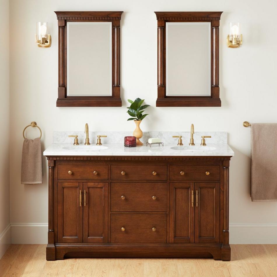 60" Claudia Double Vanity With Undermount Sinks - Antique Coffee, , large image number 0