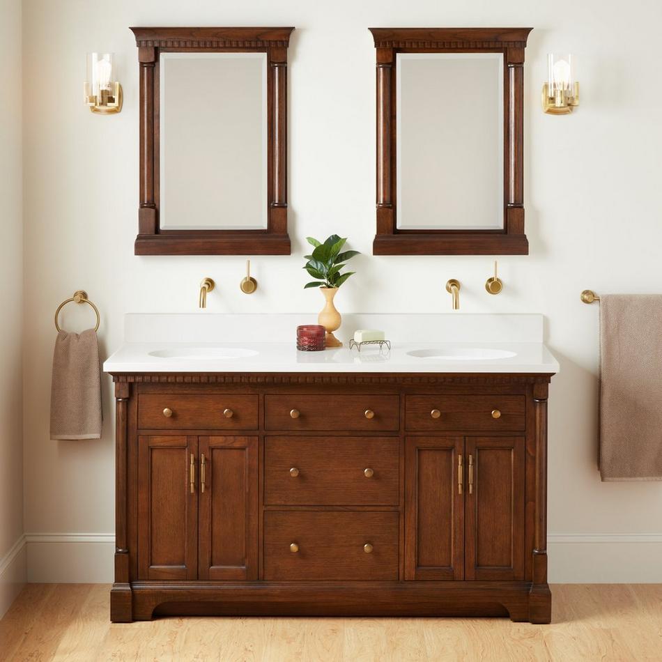 60" Claudia Double Vanity With Undermount Sinks - Antique Coffee, , large image number 1