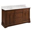 60" Claudia Double Vanity - Antique Coffee with Rect Undermount Sinks - Carrara Marble Single Hole, , large image number 1