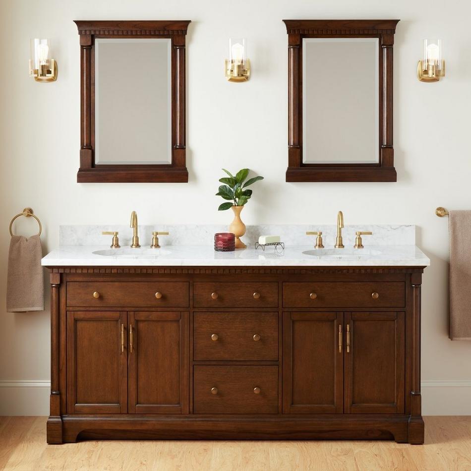 72" Claudia Double Vanity With Undermount Sinks - Antique Coffee, , large image number 0
