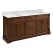 72" Claudia Double Vanity - Antique Coffee with Undermount Sinks - Carrara Marble Widespread, , large image number 1