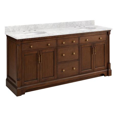 72" Claudia Double Vanity With Undermount Sinks - Antique Coffee