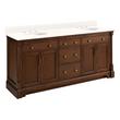 72" Claudia Double Vanity - Antique Coffee with Undermount Sinks - Arctic White Quartz Widespread, , large image number 0
