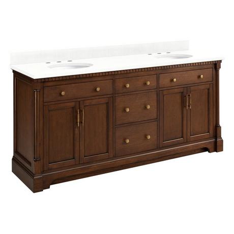 72" Claudia Double Vanity With Undermount Sinks - Antique Coffee