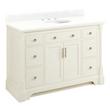 48" Claudia Vanity - White with Undermount Sink - Feathered White Quartz Widespread, , large image number 0