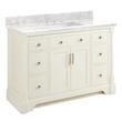 48" Claudia Vanity - White with Rectangular Undermount Sink - Carrara Marble Widespread, , large image number 1