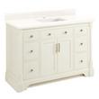48" Claudia Vanity - White with Rectangular Undermount Sink - Arctic White Quartz Single Hole, , large image number 0