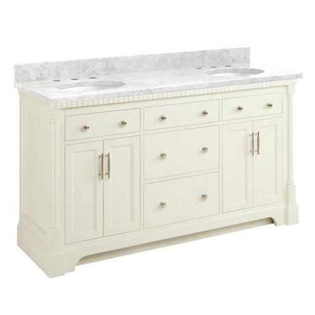 60" Claudia Double Vanity With Undermount Sinks - White