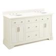 60" Claudia Double Vanity - White with Undermount Sinks - Arctic White Quartz Widespread, , large image number 0
