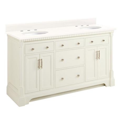60" Claudia Double Vanity With Undermount Sinks - White