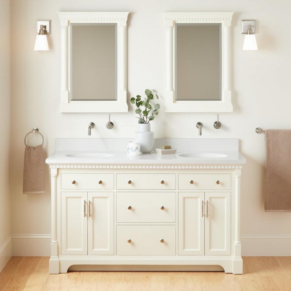 60" Claudia Double Vanity With Undermount Sinks - White, , large image number 1