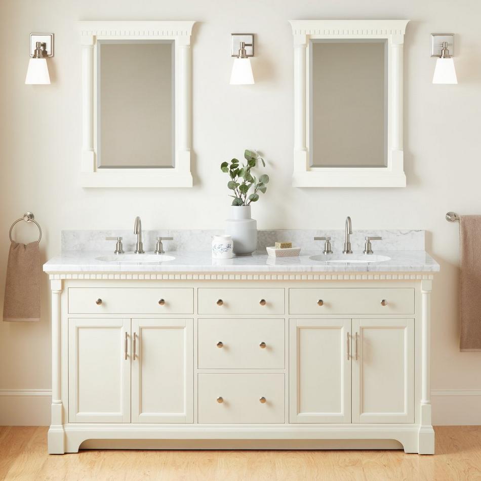 72" Claudia Double Vanity With Undermount Sinks - White, , large image number 0