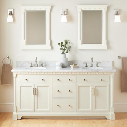 72" Claudia Double Vanity With Undermount Sinks in White