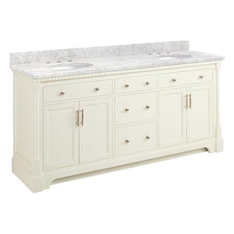 72" Claudia Double Vanity With Undermount Sinks - White