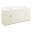 72" Claudia Double Vanity - White with Undermount Sinks - Arctic White Quartz Widespread, , large image number 0