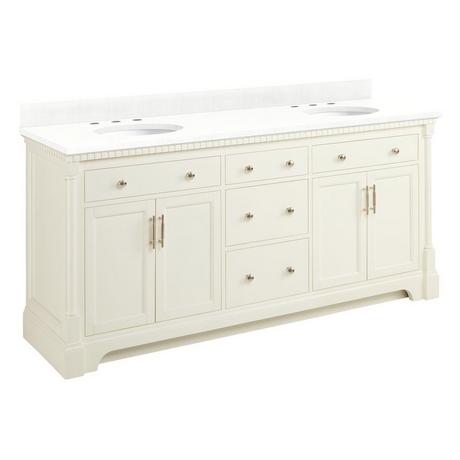72" Claudia Double Vanity With Undermount Sinks - White