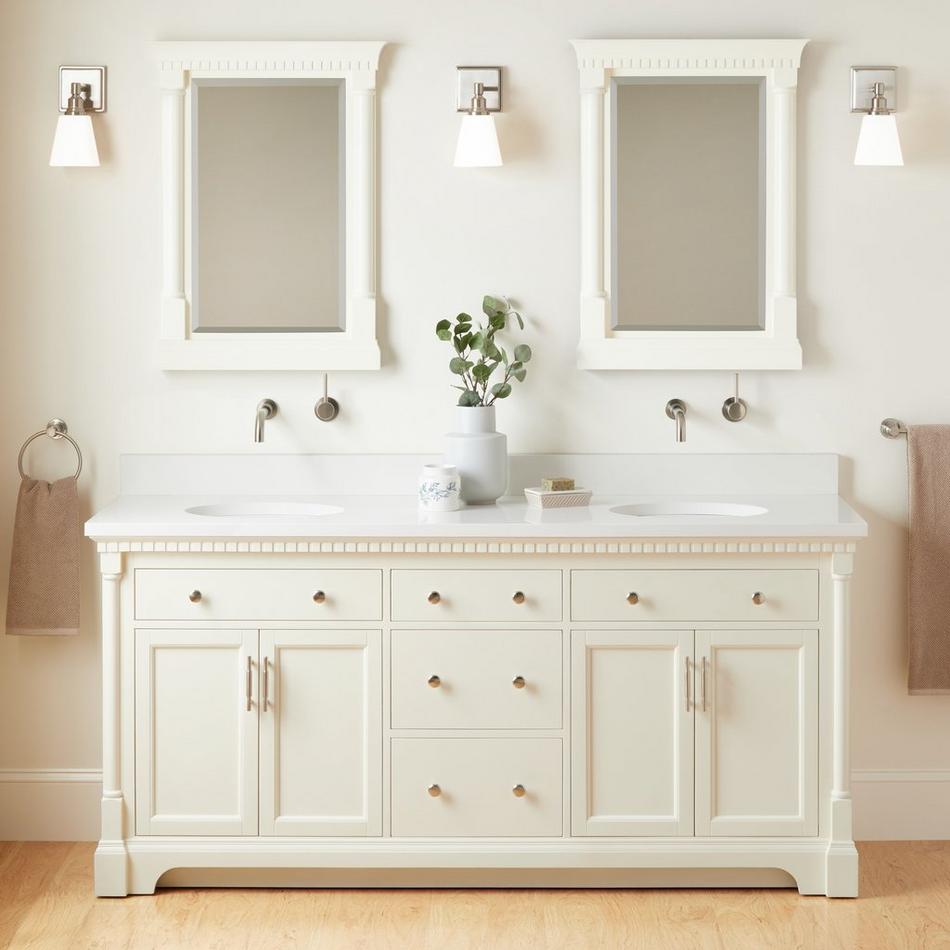 72" Claudia Double Vanity With Undermount Sinks - White, , large image number 1