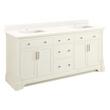 72" Claudia Double Vanity - White with Rect Undermount Sinks - Arctic White Quartz Single Hole, , large image number 0