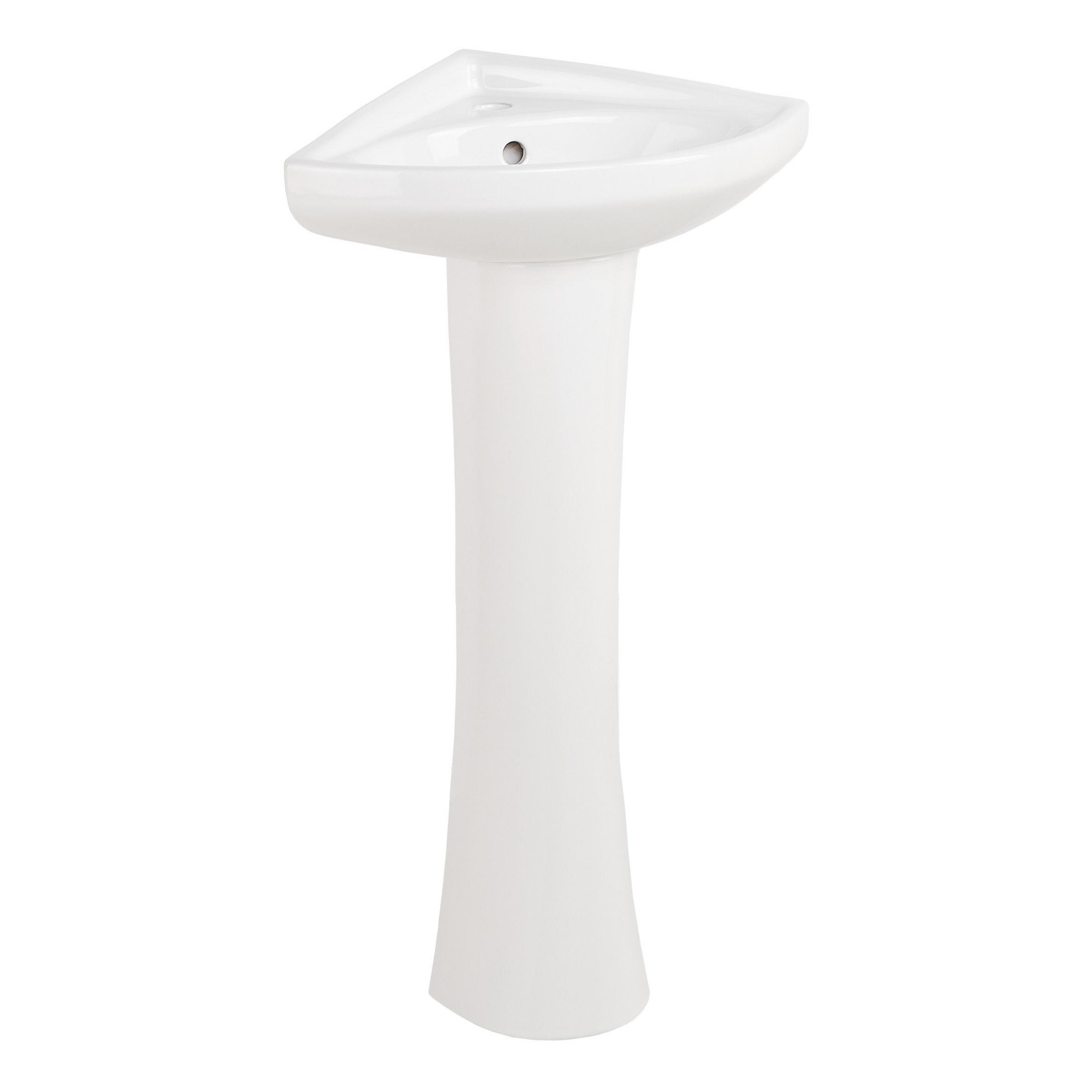 Point Roberts Porcelain Corner Pedestal Sink Signature Hardware