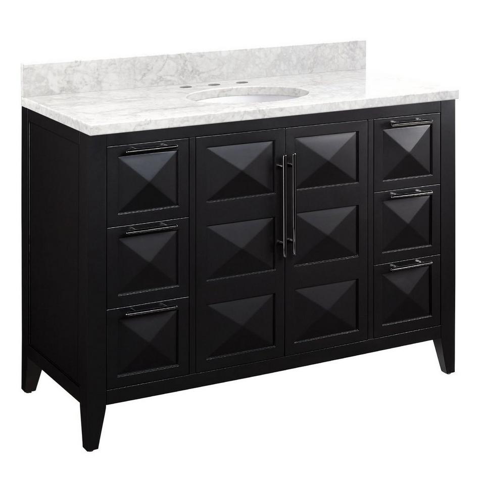 48" Holmesdale Vanity with Undermount Sink - Black - Carrara Marble Widespread, , large image number 0