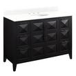 48" Holmesdale Vanity with Undermount Sink - Black - Feathered White Quartz Widespread, , large image number 0
