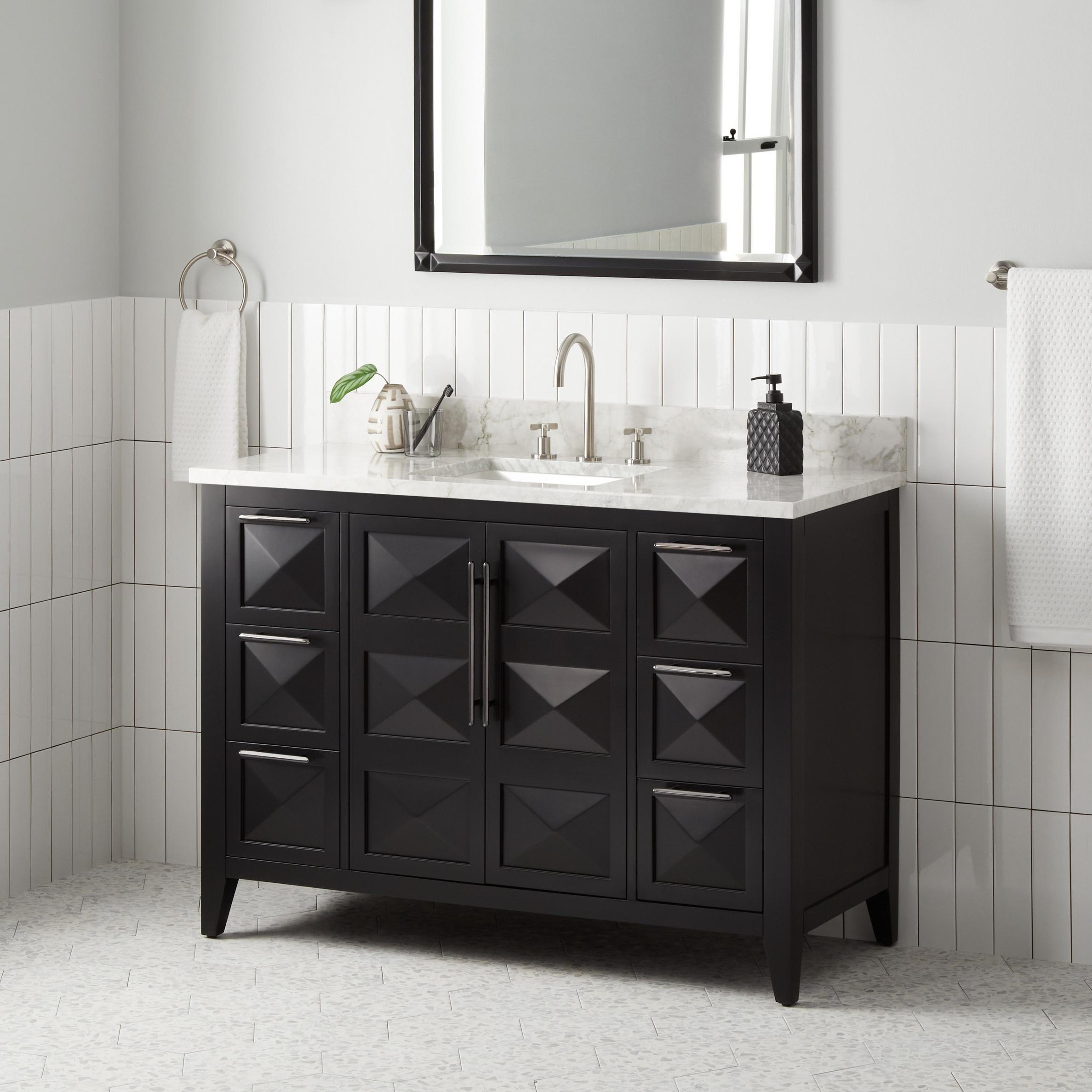 48" Holmesdale Vanity with Rectangular Undermount Sink Black Signature Hardware