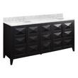 72" Holmesdale Vanity with Undermount Sinks - Black - Carrara Marble Widespread, , large image number 0