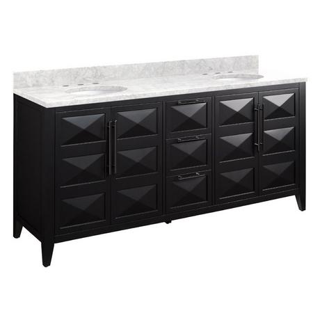 72" Holmesdale Vanity with Undermount Sinks - Black